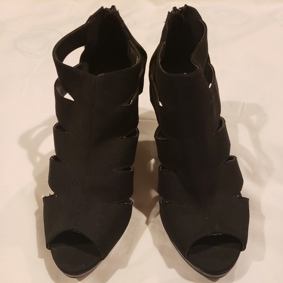 Coach and Four Shoes - Coach and Four Black Peep Toe Heels